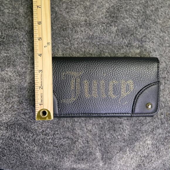 Juicy Couture Black Wallet With Gold Lettering Spellout - Picture 5 of 6